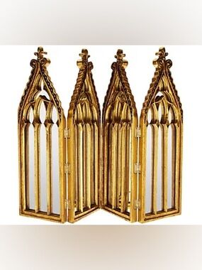 Gold Cathedral Decorative Folding Mirror